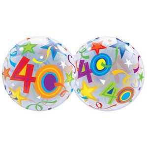 40th Birthday Bubble Balloon with Swirls