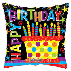  Happy Birthday Black Square Foil Balloon