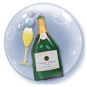Champagne Bottle and Glass Bubble Balloon