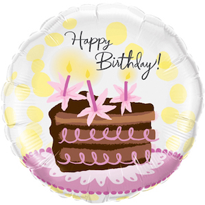 chocolate Cake Happy Birthday Foil Balloon