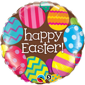 Round Happy Easter Eggs Chocolate Colour Balloon