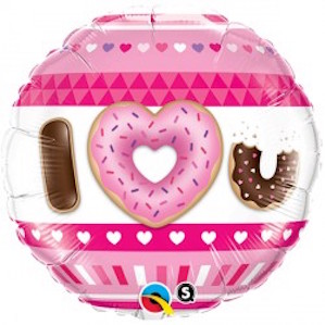 I Heart U Donut Foil Balloon