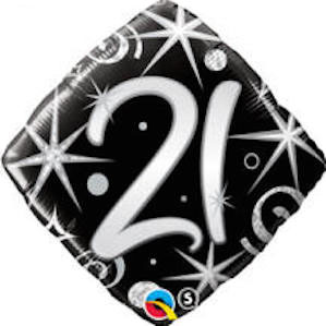 Black Square 21st Birthday Foil Balloon