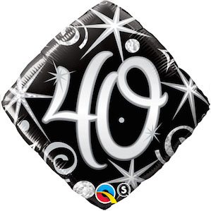 Black Square 40th Birthday Foil Balloon