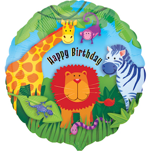 Wild Kingdom Happy Birthday Round Balloon