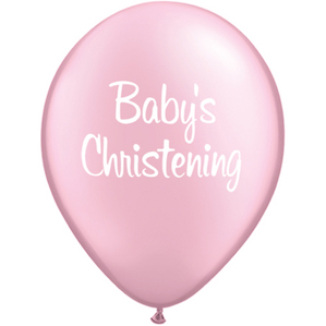 Pink Baby's Christening Foil Balloon