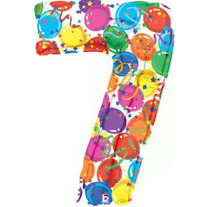 Multi Colour Number 7 Balloon