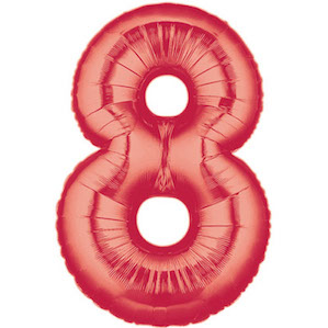 Red Number 8 Balloon