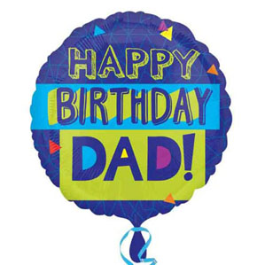 Happy Birthday Dad Round Foil Balloon