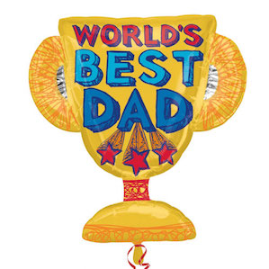 World's Best Dad Trophy Shaped Foil Balloon