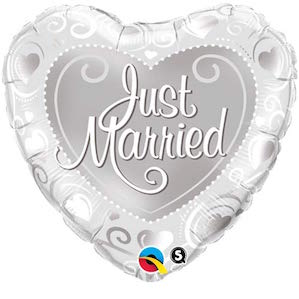 Just married Heart Shaped Foil Balloon