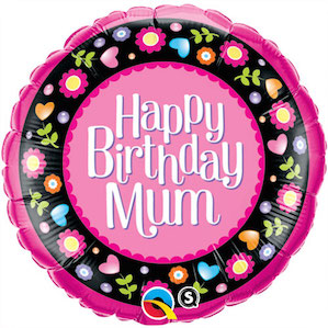 Happy Birthday Mum Heart Foil Balloon