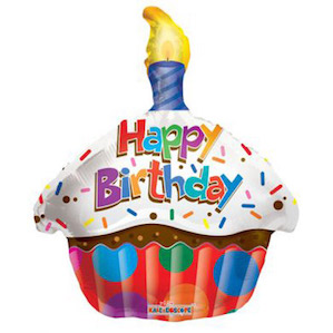 Small Cupcake Shaped Happy birthday Balloon