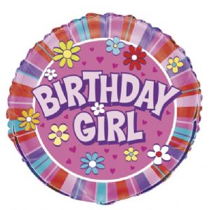 Birthday Girl Large Round Foil Balloon