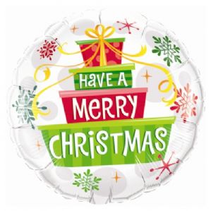 Christmas Large Round Foil Balloon with Snowdrop Pattern
