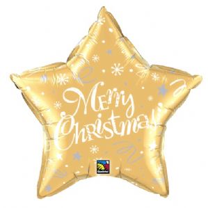 Christmas Gold Star Foil Balloon