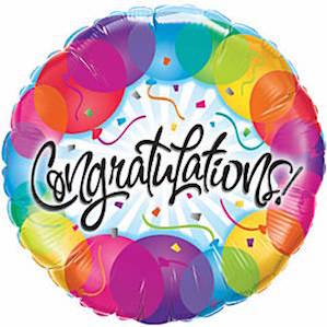 Multi-Coloured Congratulations Foil Balloon