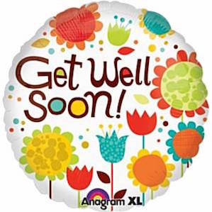 Floral Get Well Soon Foil Balloon