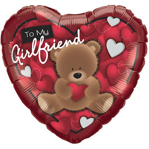 To My Boyfriend Teddybear Heart Shaped Balloon