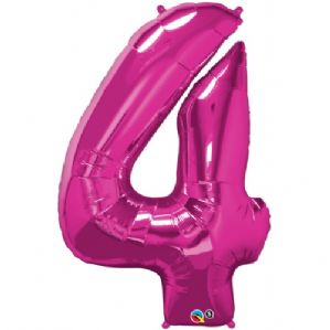 Pink Number 4 Balloon