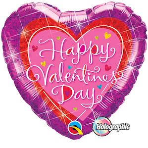 Large Valentines Dazzling Heart Foil Balloon