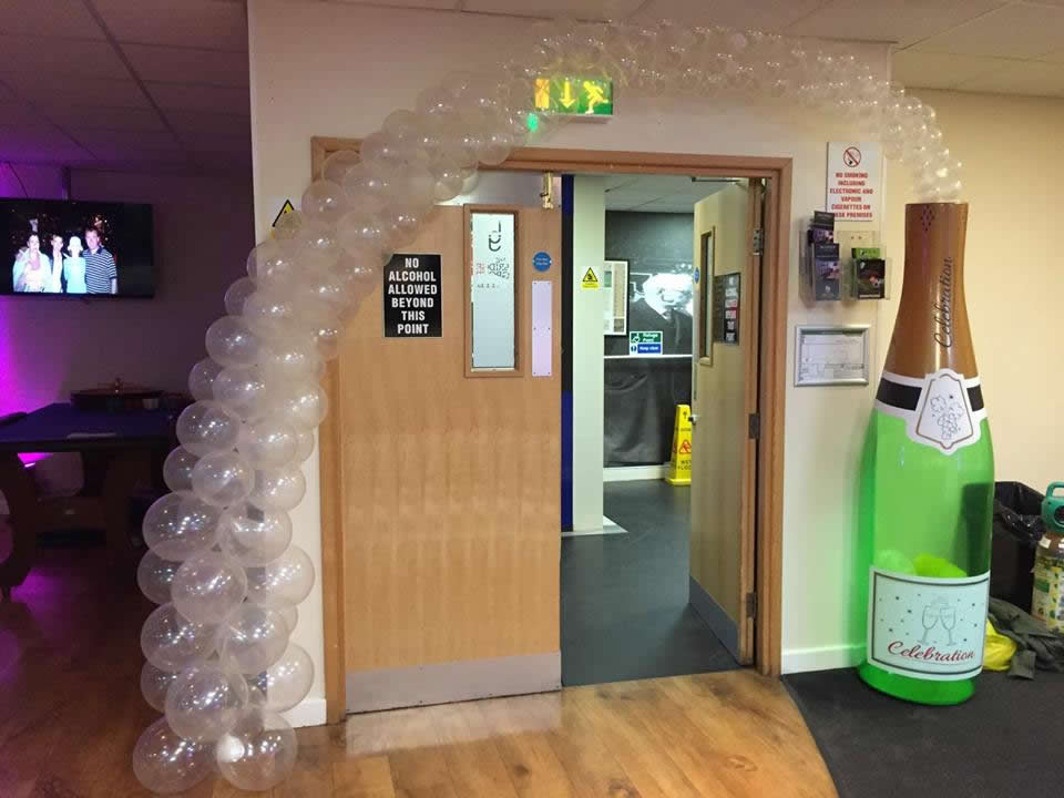 Champagne Bottle Balloon Arch