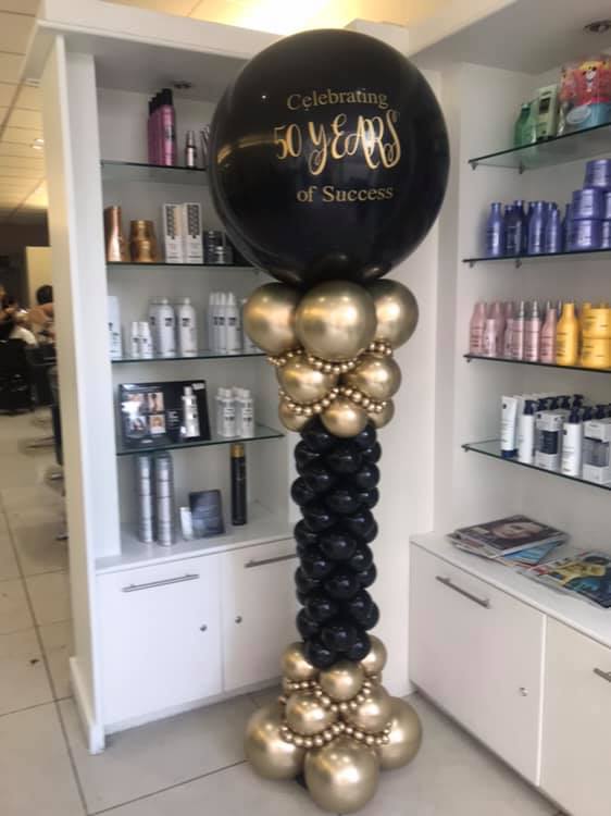 Glamorous Balloon Column - Black and Gold