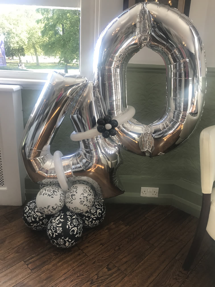 40th Birthday Silver Foil Balloons