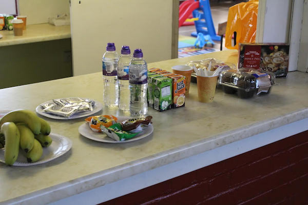 Selection of Snacks and Drinks Offered